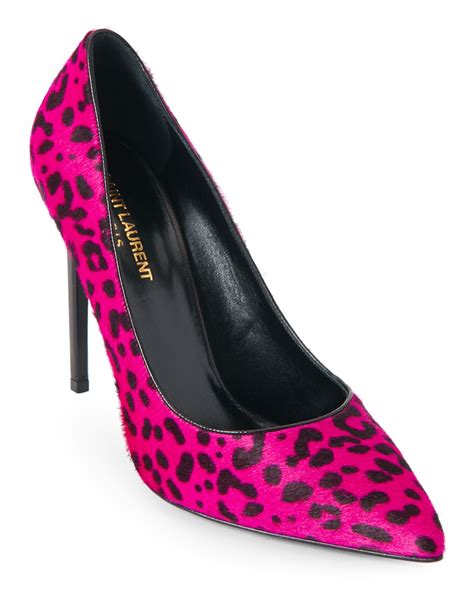 ysl pink leopard shoes heels|SAINT LAURENT Heels for Women .